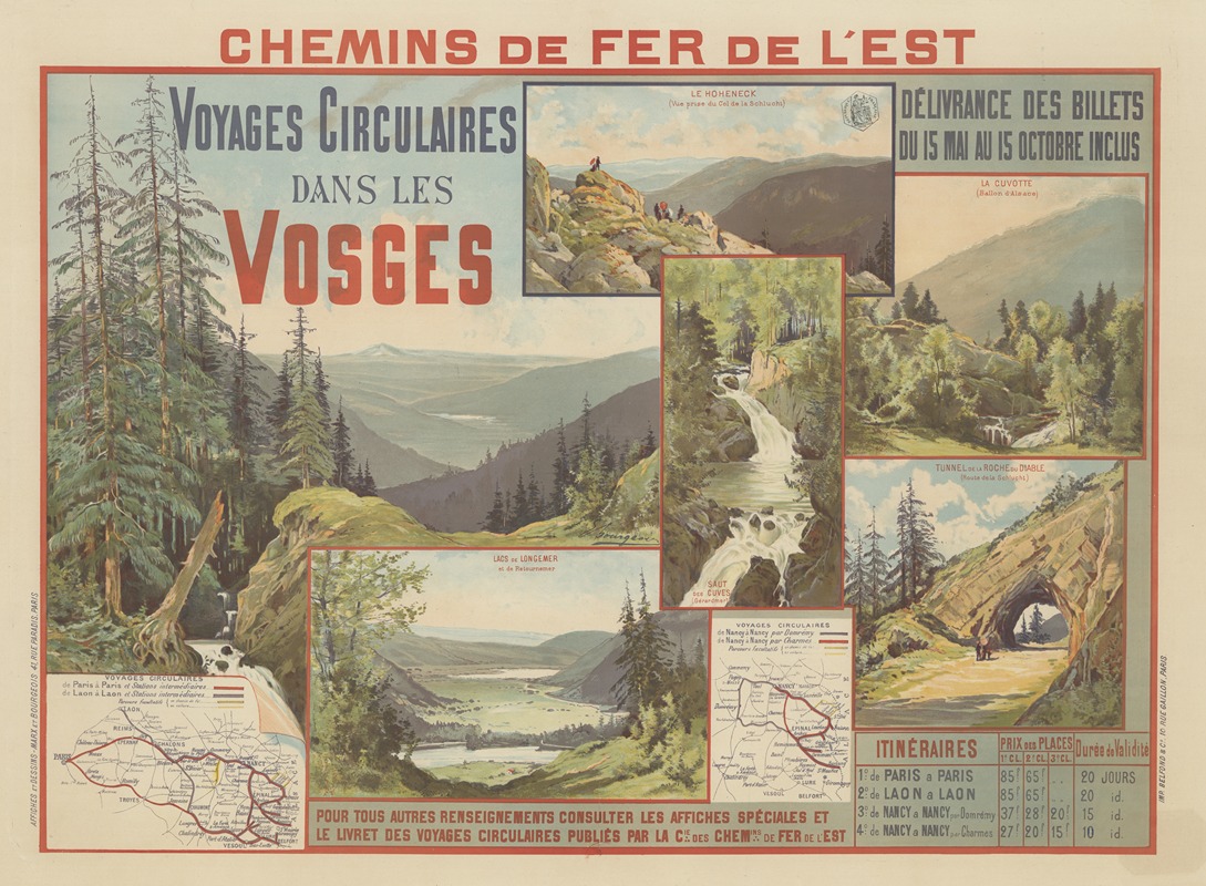 Eugène Bourgeois - Chemins de Fer de l’Est. Voyages circulaires dans les Vosges