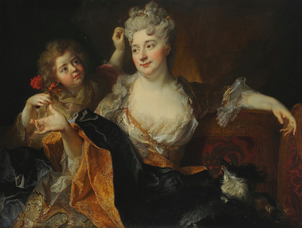 Nicolas de Largillière - Portrait of Marguerite-Elisabeth Forest de Largillierre and her son Nicolas