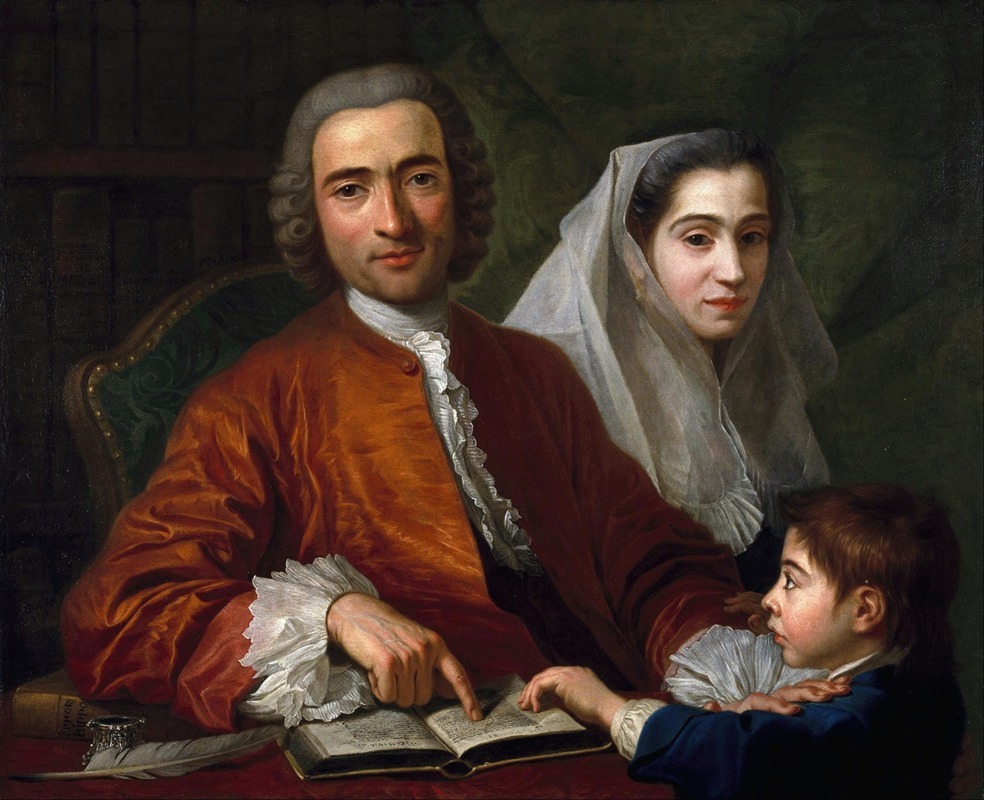 Antoine De Favray - Dr.Savatore Bernard with His Wife and Son