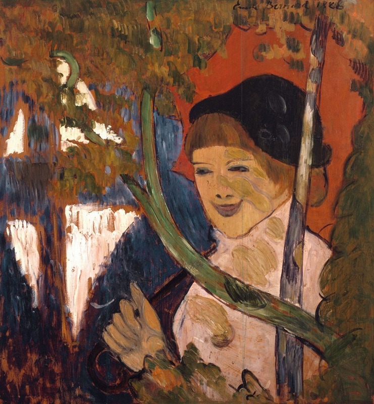 Emile Bernard - Breton Girl with a Red Umbrella