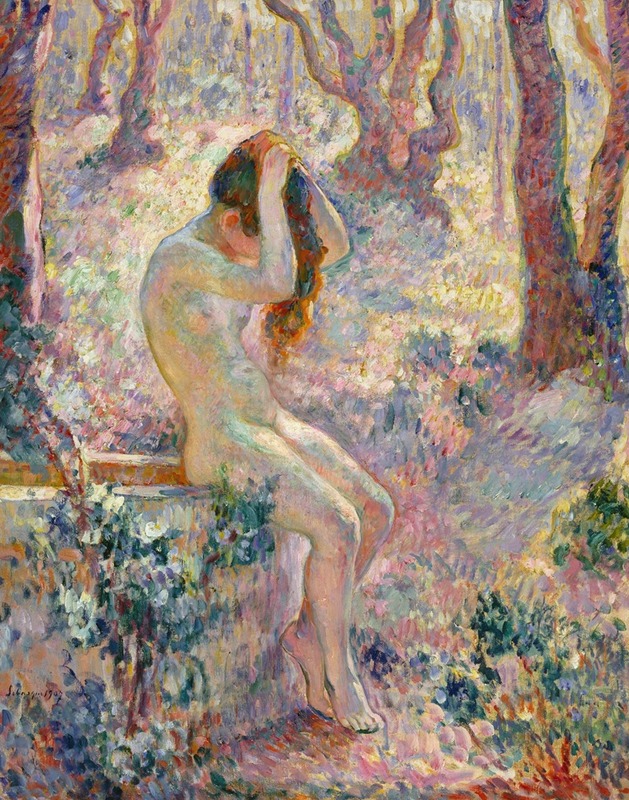 Henri Lebasque - Young Nude Seated on the Edge of a Well