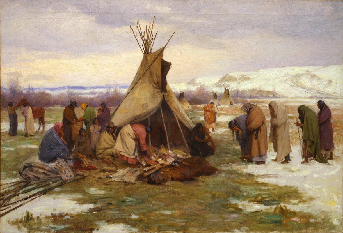 Joseph Henry Sharp - Dividing The Chief’s Property