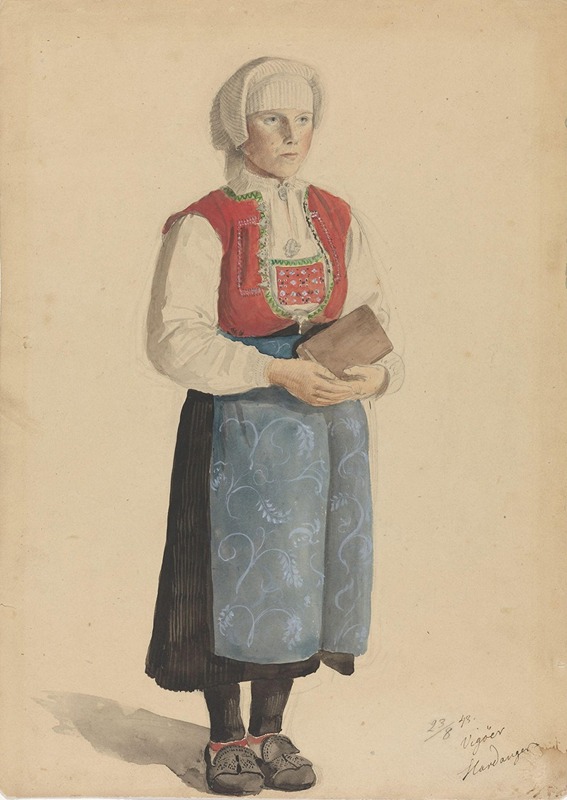 Adolph Tidemand - Kvinne i bunad, Vikøy