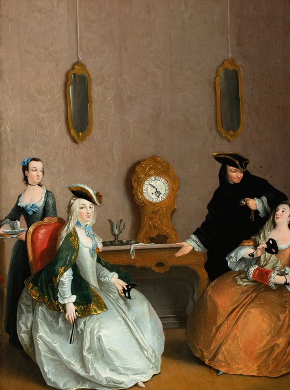Charles-Joseph Flipart - The hour of the masked ball