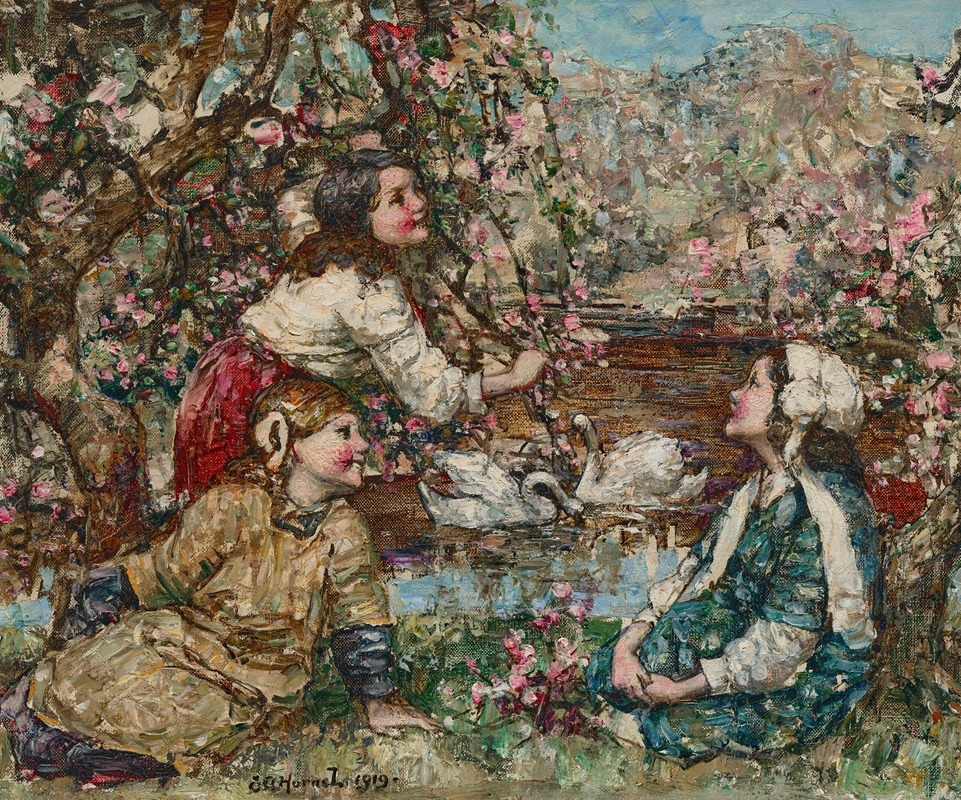 Edward Atkinson Hornel - Spring blossom