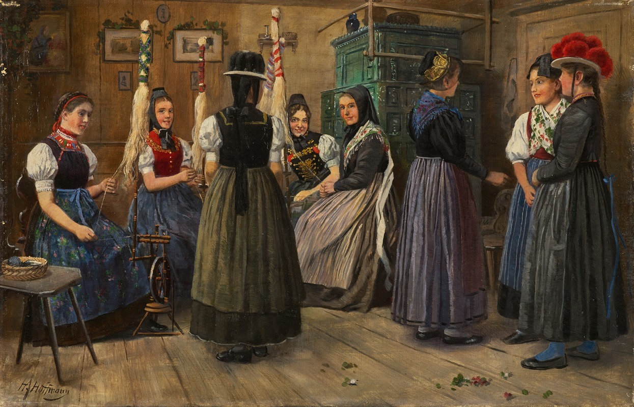 Heinrich Hoffmann - Spinning Room in the Black Forest