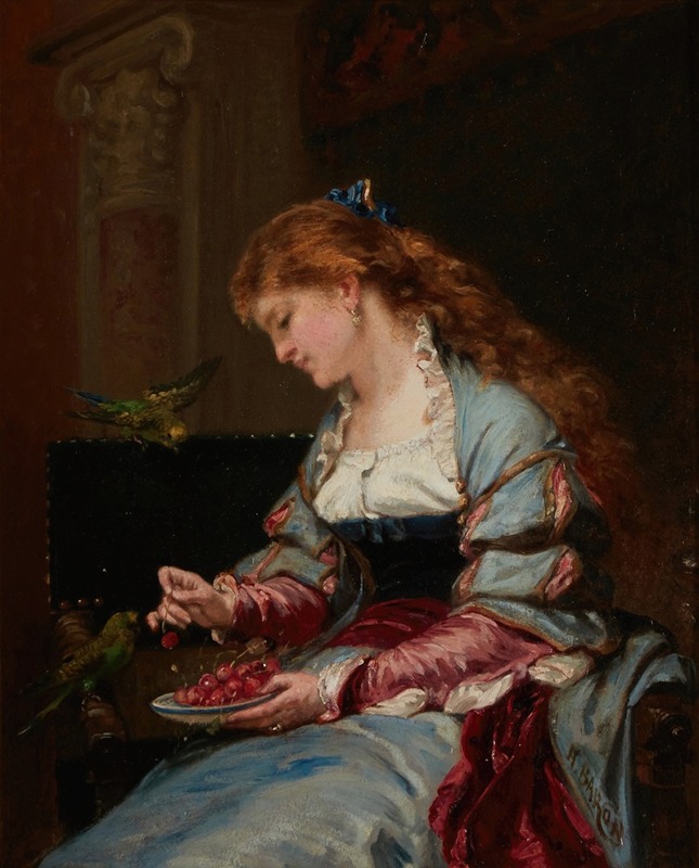 Henri-Charles-Antoine Baron - Femme au peroquet