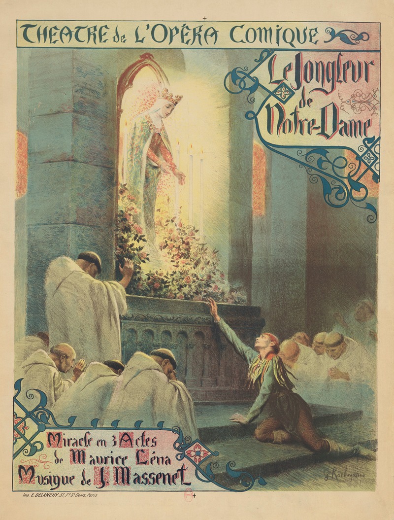 Georges Antoine Rochegrosse - Théâtre de l’Opéra-Comique. Le Jongleur de Notre-Dame. Miracle en 3 actes de Maurice Léna