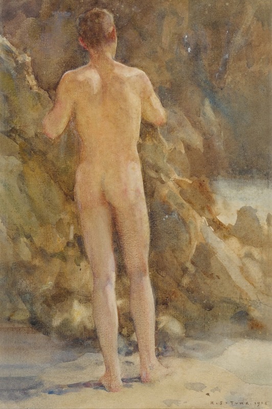 Henry Scott Tuke - Male Nude by the Sea