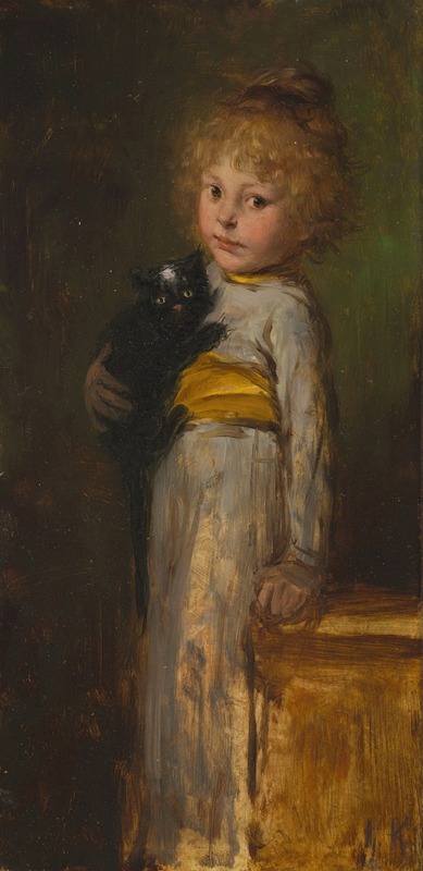 Hermann von Kaulbach - Mädchen mit Katze