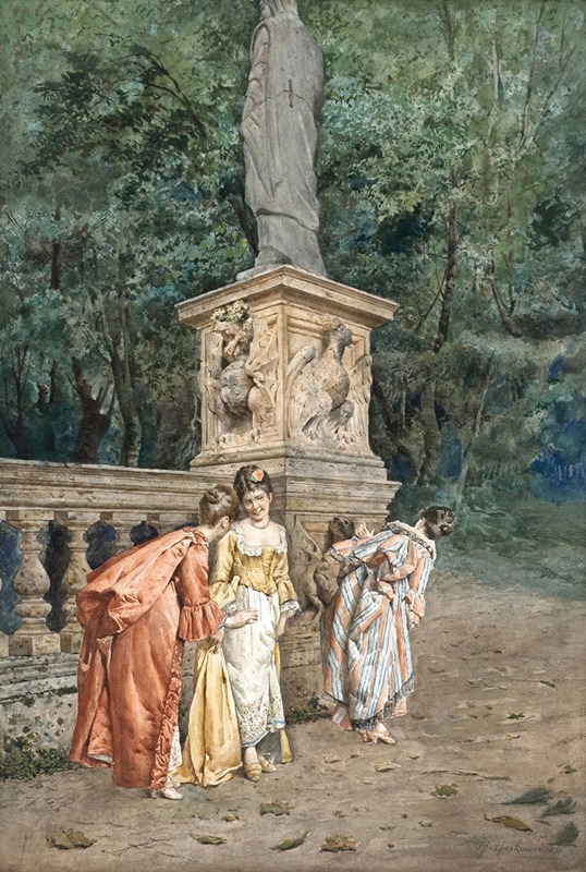 Sir Hubert von Herkomer - Versteckspiel in einem englischen Schlosspark