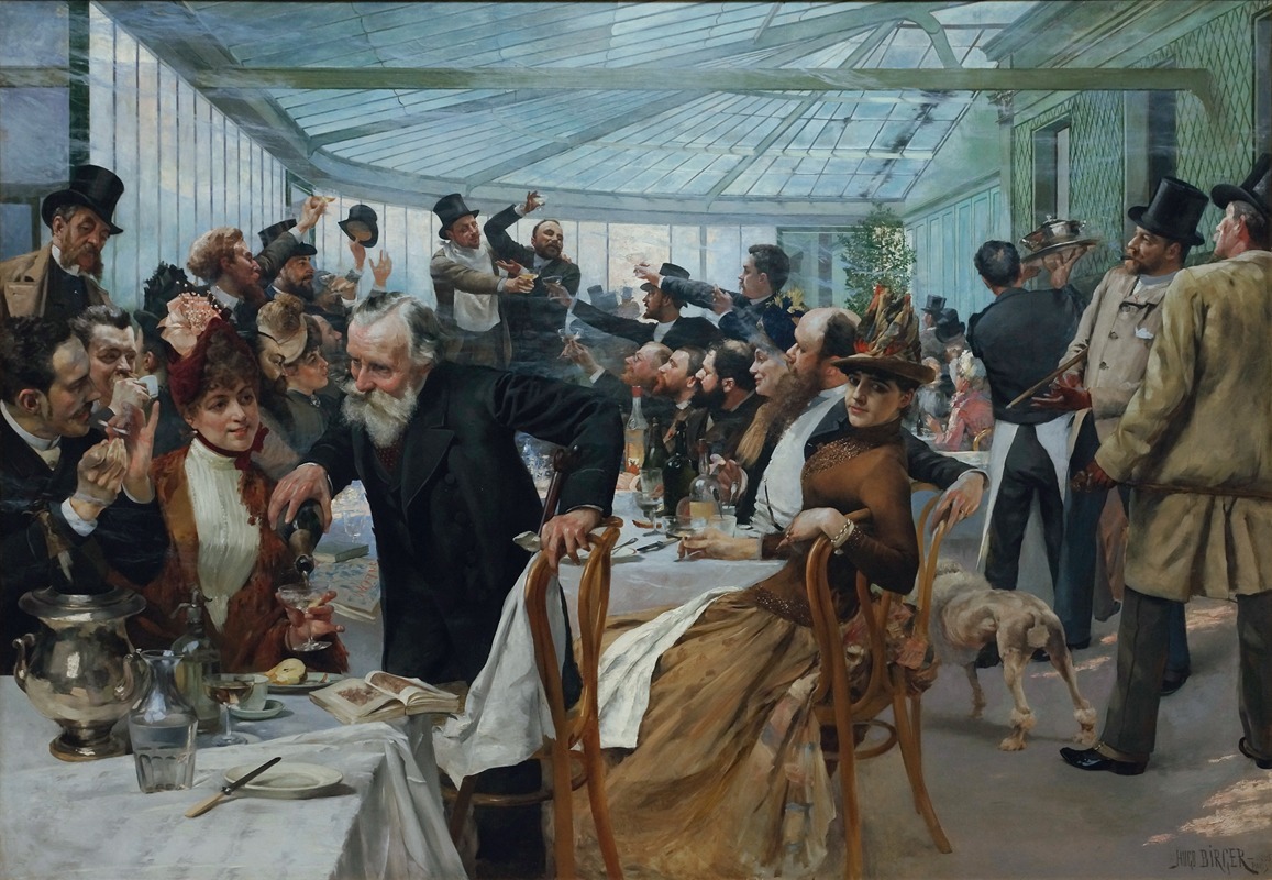 Hugo Birger - The Scandinavian Artists’ Lunch at Café Ledoyen, Paris; Varnishing Day 1886