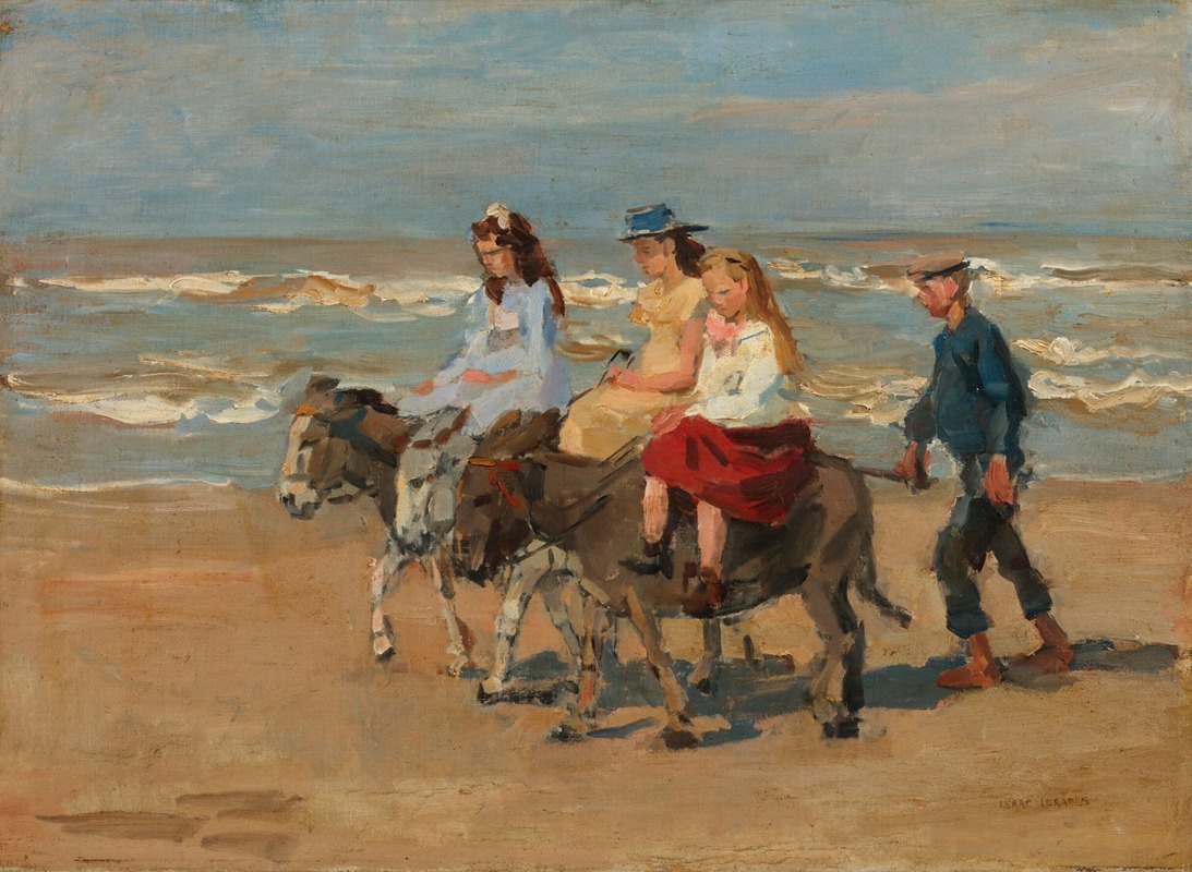 Isaac Israëls - A donkey ride on the beach of Scheveningen