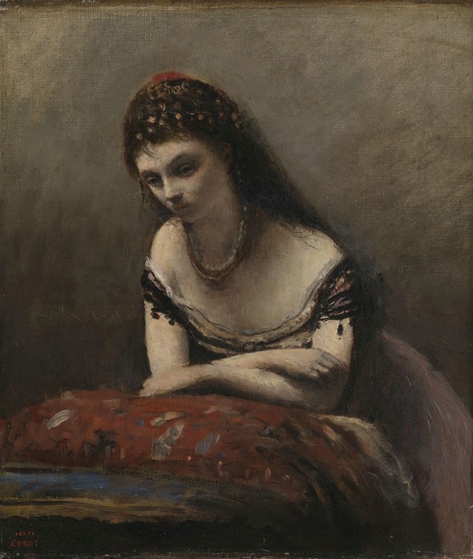 Jean-Baptiste-Camille Corot - Young Woman Leaning on a Cushion