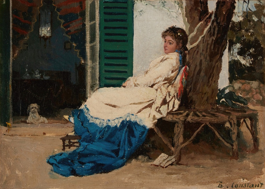 Jean-Joseph-Benjamin Constant - Young Woman in a Garden