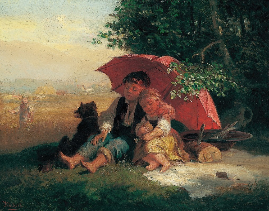Julius Köckert - Kinder unterm Schirm