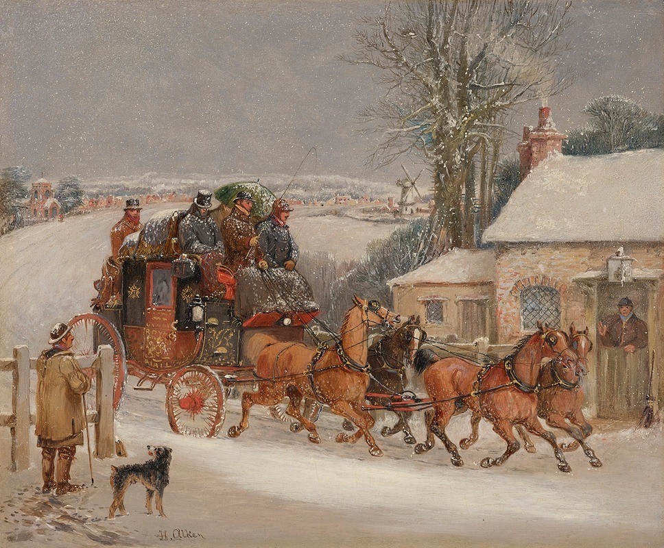Samuel Henry Alken - The London Royal Mail coach in the snow
