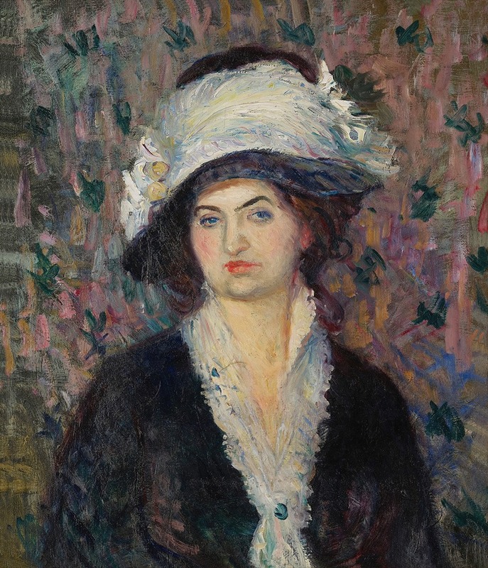 William James Glackens - Shop Lady (Woman in a Feathered Hat)