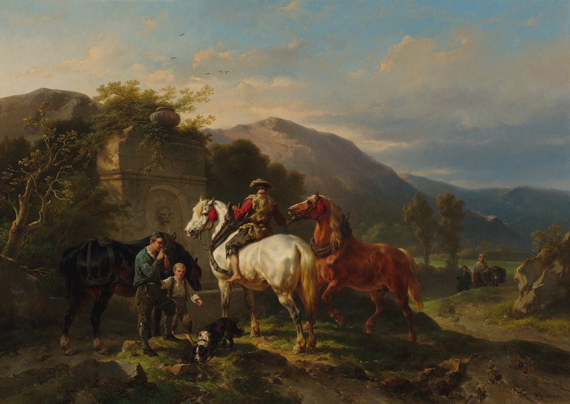 Wouterus Verschuur - Watering the horses