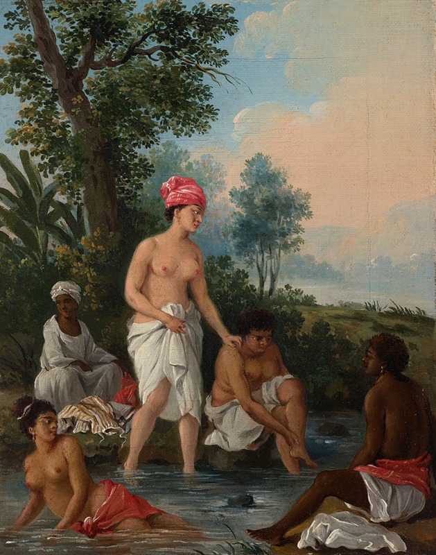 Agostino Brunias - Free women of Dominica bathing in a stream