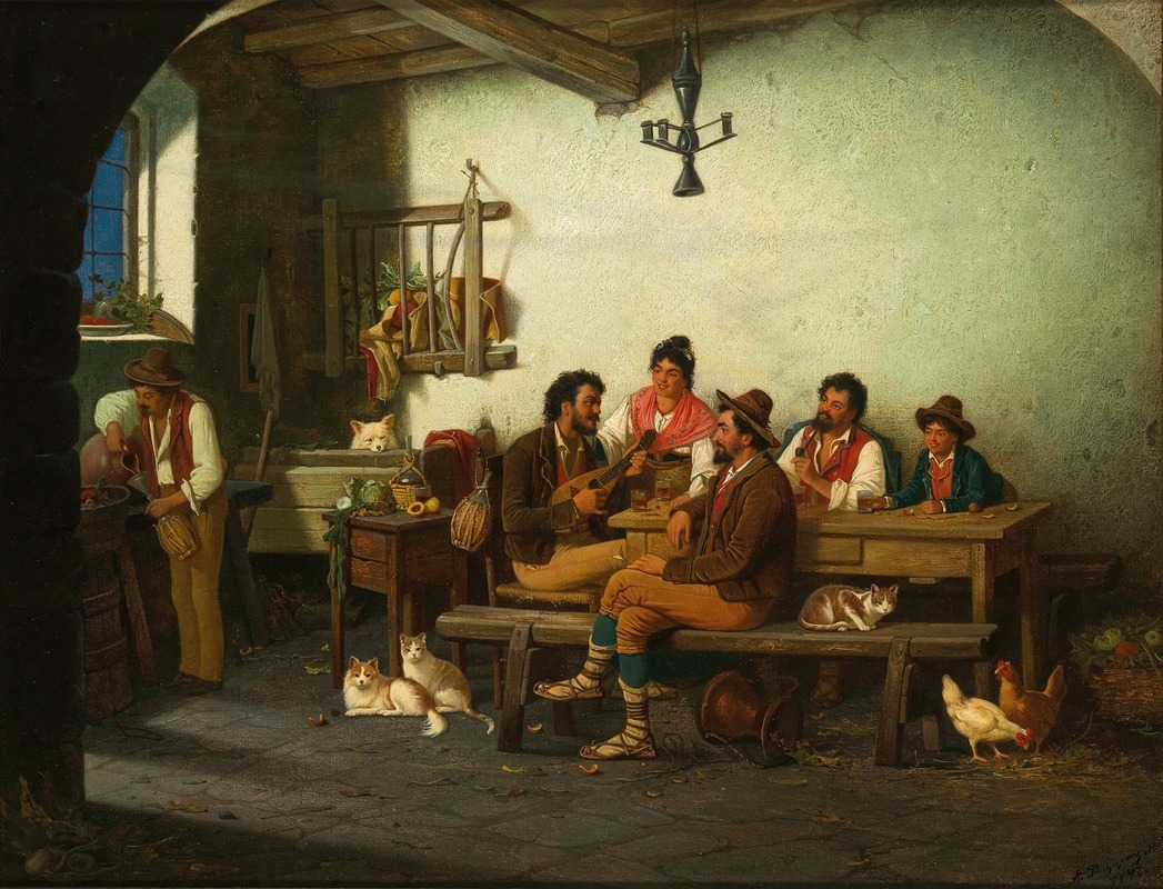 Alexander Rizzoni - A Party in a Roman Tavern