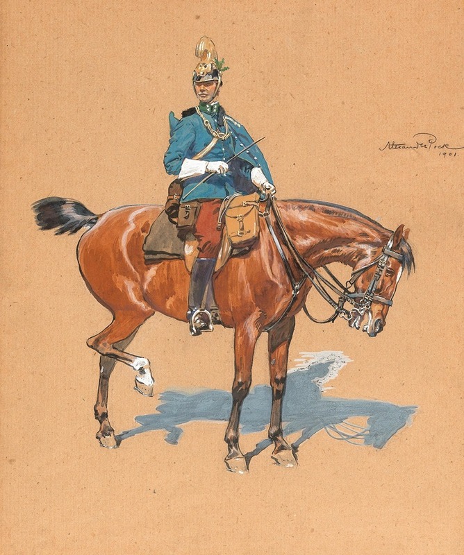 Alexander Pock - An imperial, royal dragoon on horseback