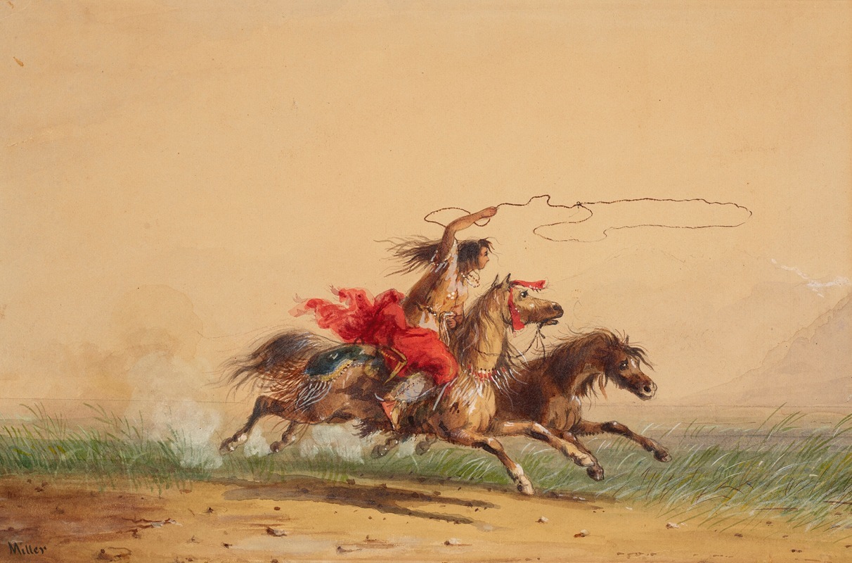 Alfred Jacob Miller - Lassoing Wild Horses