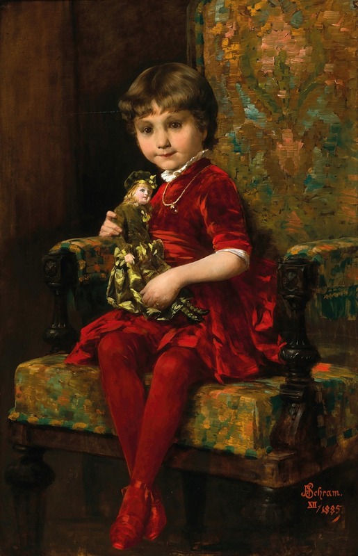 Alois Hans Schram - A Girl with a Doll in an Armchair