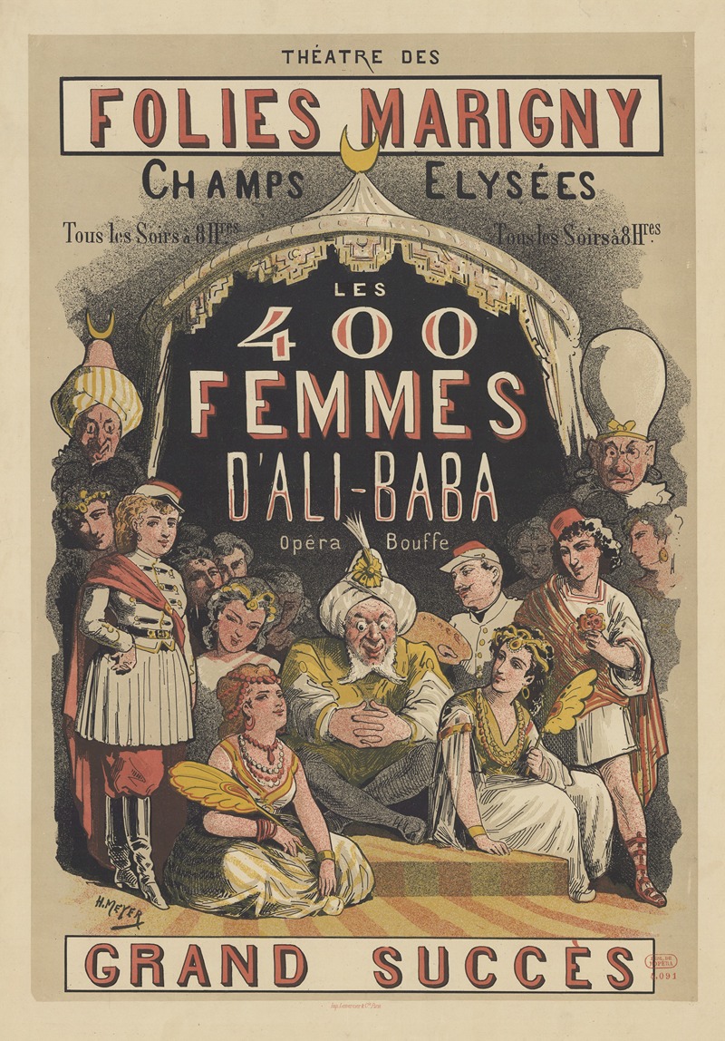 Henri Meyer - Théâtre des Folies-Marigny, Champs-Elysées. Les 400 Femmes d’Ali-Baba