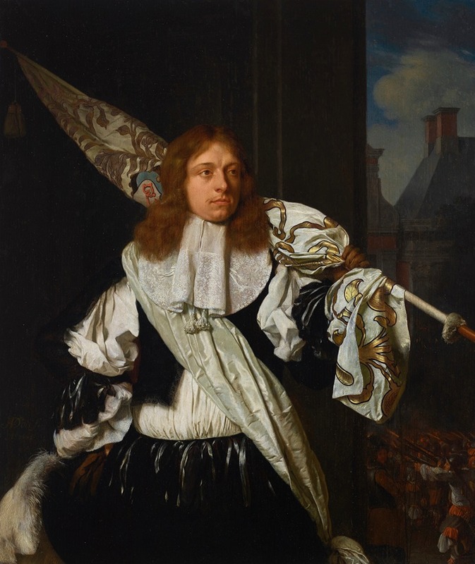 Ary de Vois - Portrait of an ensign of the Leiden civic guard