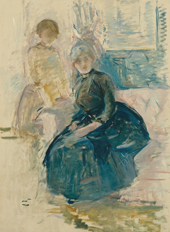Berthe Morisot - Berthe Morisot and her daughter in front of a window