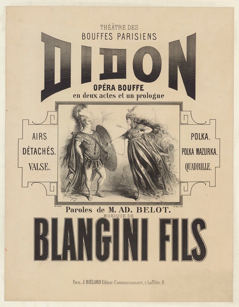 Henri-Alfred Darjou - Théâtre des Bouffes-Parisiens. Didon. Opéra-bouffe en deux actes et un prologue