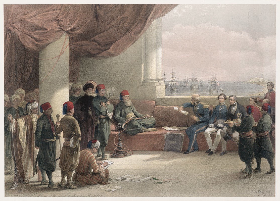 David Roberts - Interview with The Viceroy of Egypt, at His palace at Alexandria. May 12th, 1839.