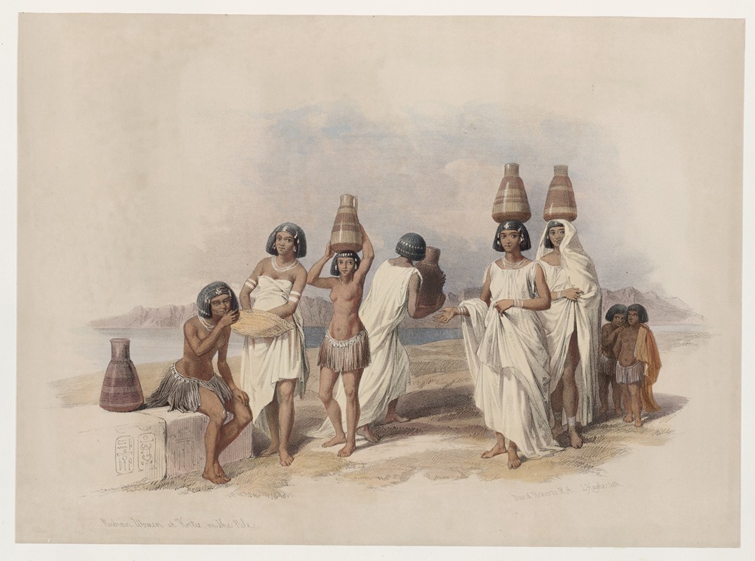 David Roberts - Nubian women at Kortie, on the Nile.