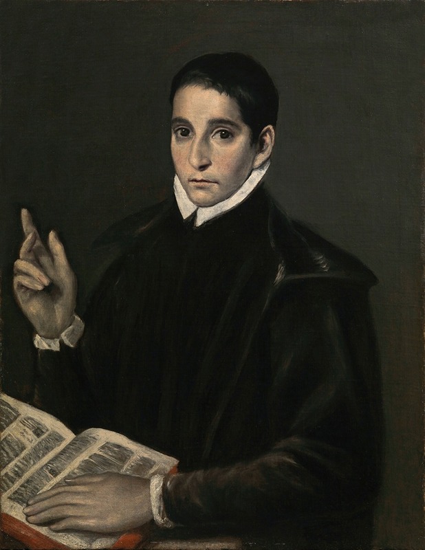 El Greco (Domenikos Theotokopoulos) - Portrait of a young man, traditionally identified as Saint Aloysius (Luigi) Gonzaga (1568-1591)