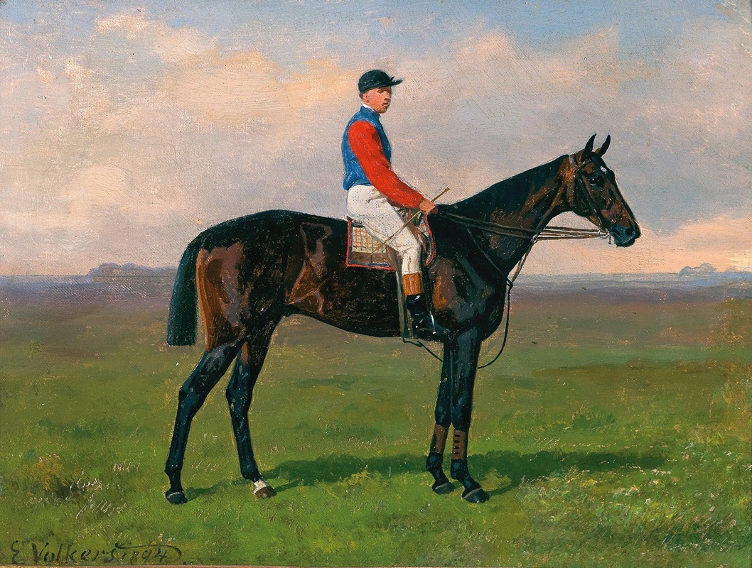 Emil Volkers - A Jockey on Horseback