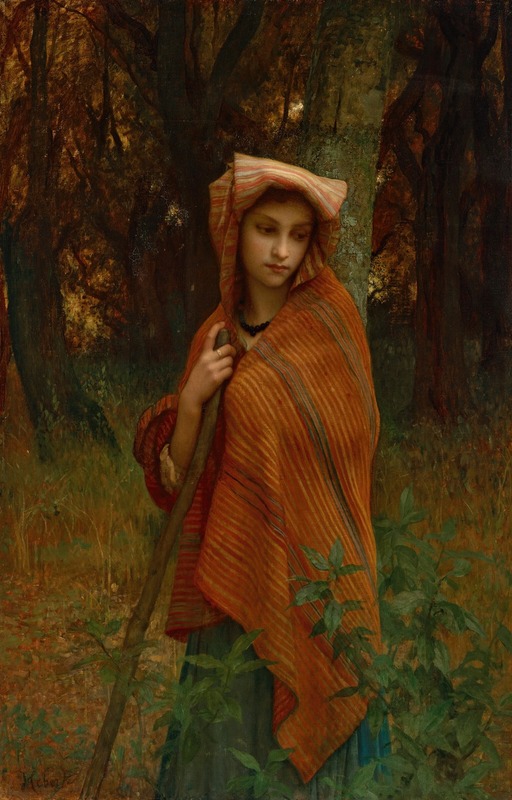 Ernest Hébert - Girl in a wooded landscape