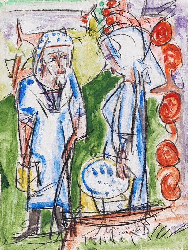 Ernst Ludwig Kirchner - Bäuerinnen am Brunnen auf der Stafelalp