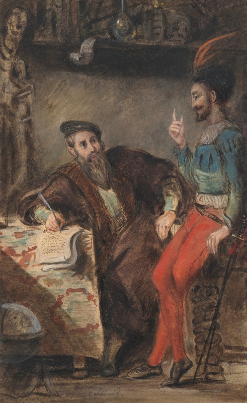 Eugène Delacroix - Méphistophélès apparaissant à Faust