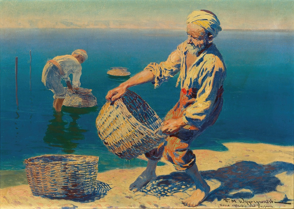 Feliks Wygrzywalski - Fishermen with baskets at the Bosphorus