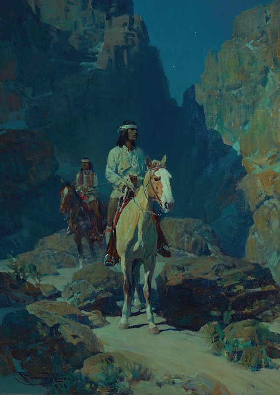 Frank Tenney Johnson - Moonlight in the Canyon