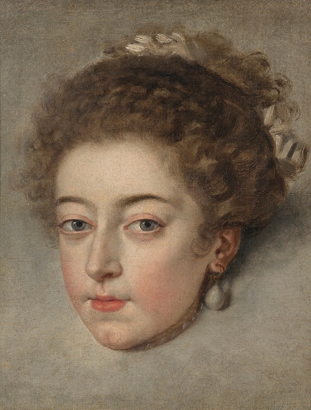 Frans Pourbus The Younger - A head study of Queen Henriette-Maria of France (1609-1669)