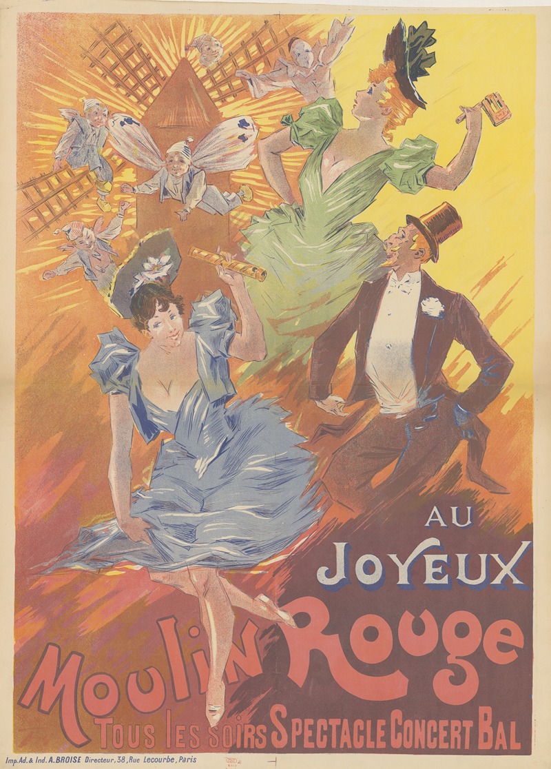 Imp. A. Broise - Au joyeux Moulin rouge tous les soirs spectacle concert bal