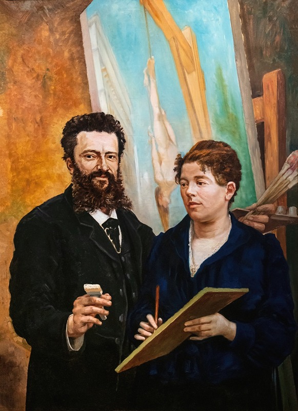 Jean-Baptiste Cariven - Self-portrait with his wife, Amélie