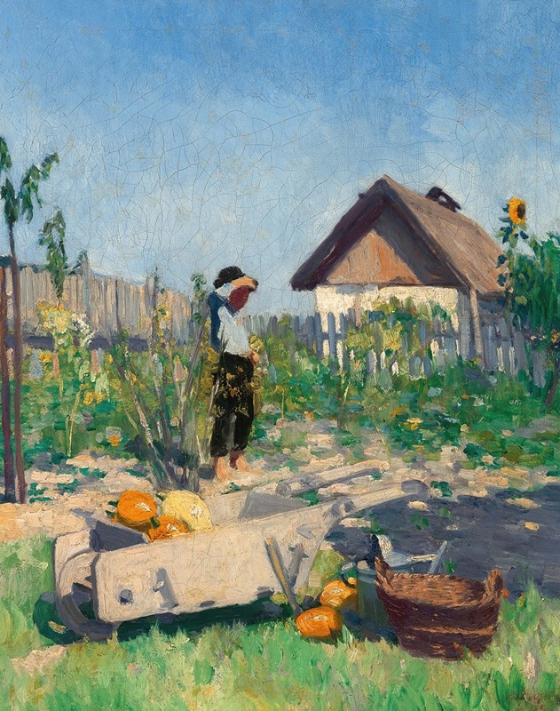 Jeno Kemenyffy - A Gardener in a Late Summer Garden