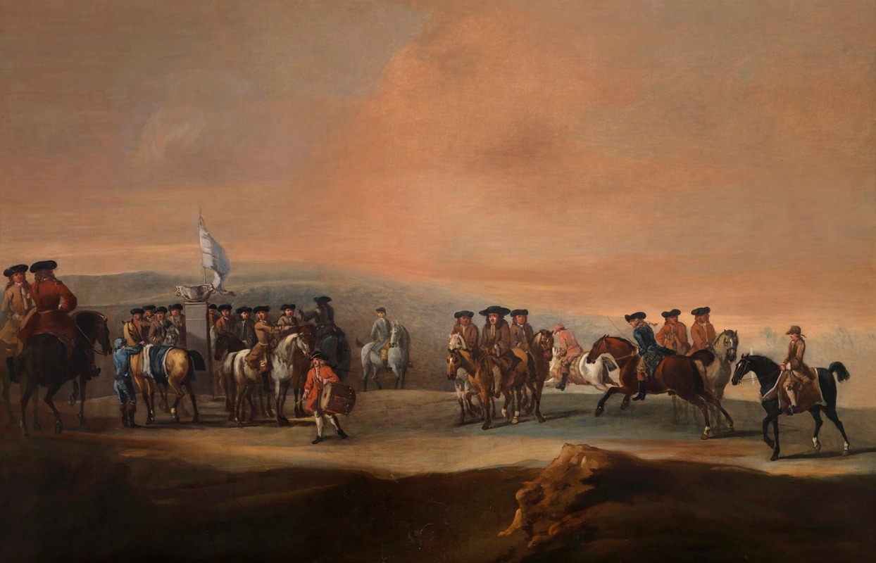 John Wootton - A race meeting at Newmarket with Tragonwell Frampton (1641-1727) and other riders