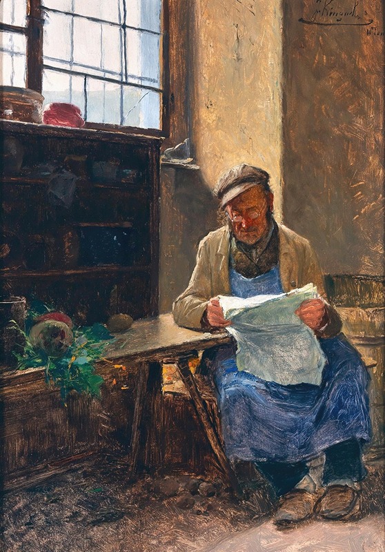 Josef Kinzel - Reading the Newspaper after Work