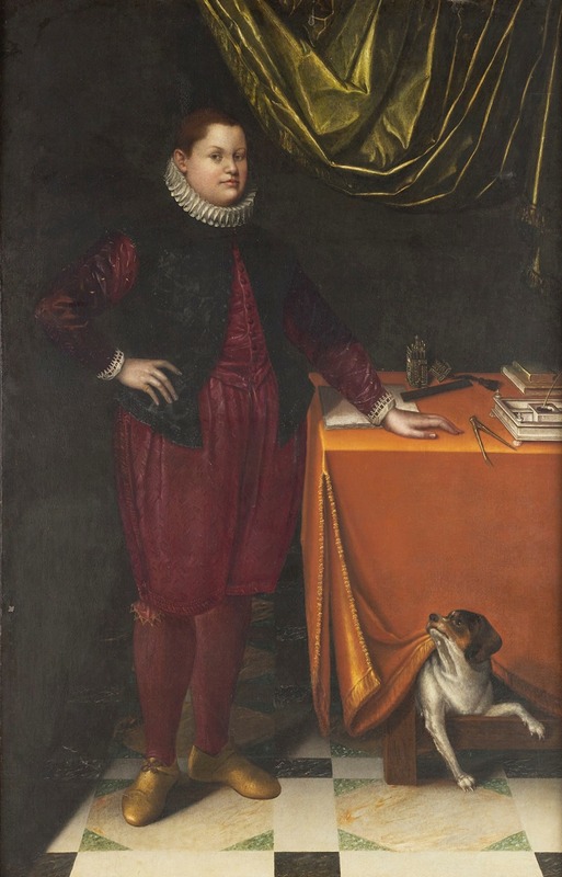 Lavinia Fontana - Portrait en pied d’un jeune garçon, avec son chien