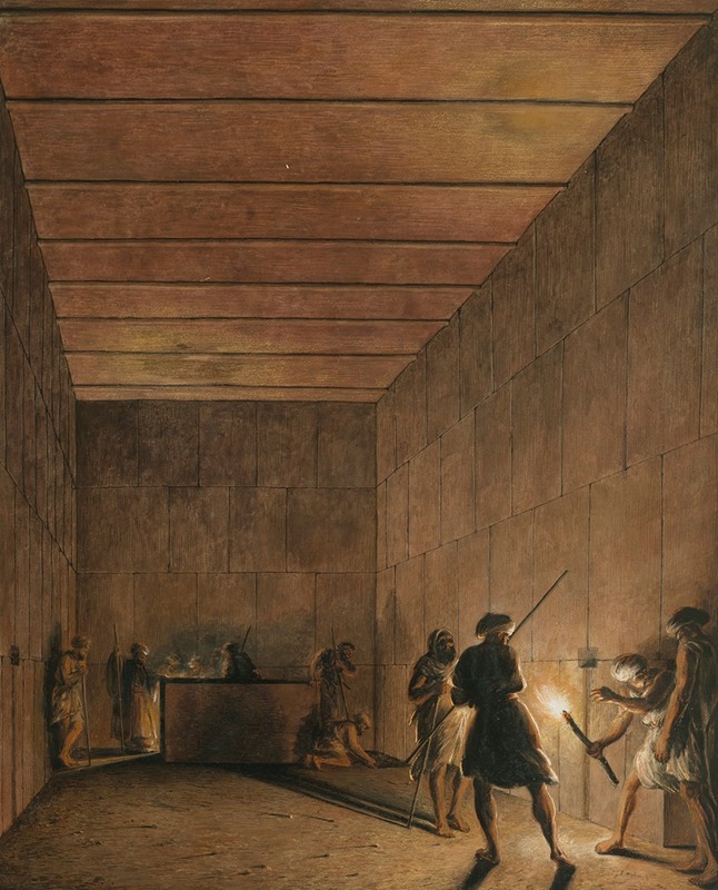 Luigi Mayer - Arab men discovering an ancient tomb