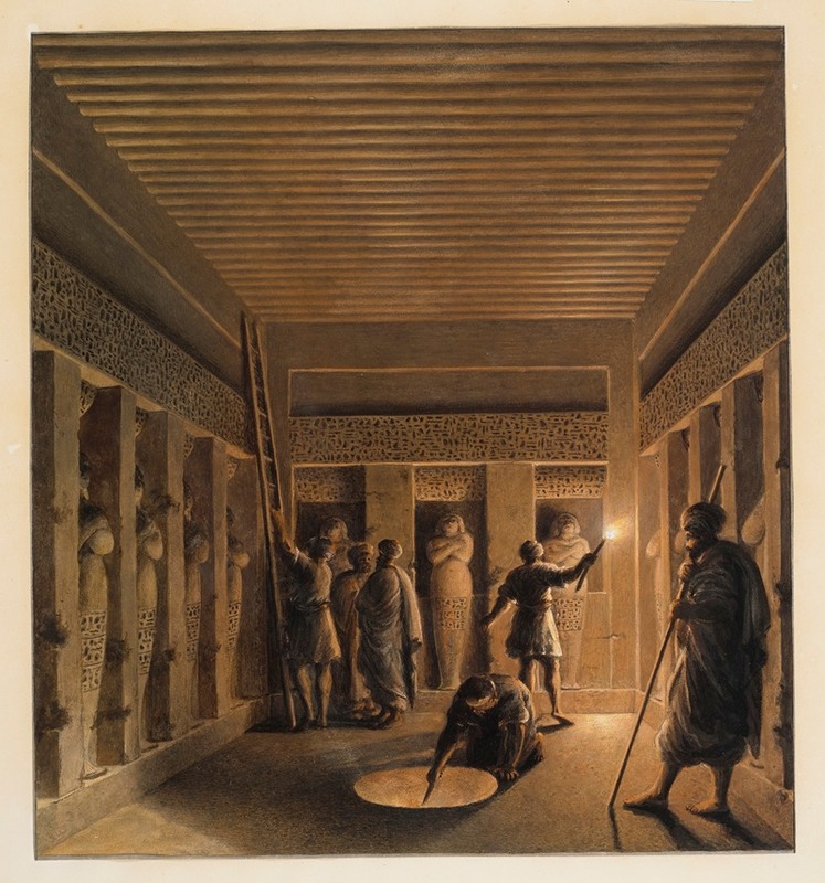 Luigi Mayer - Arab men discovering the interior of a pyramid